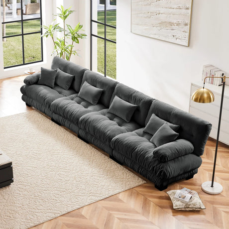 Modular Chenille Sofa - Gray - Furniture Home Direct