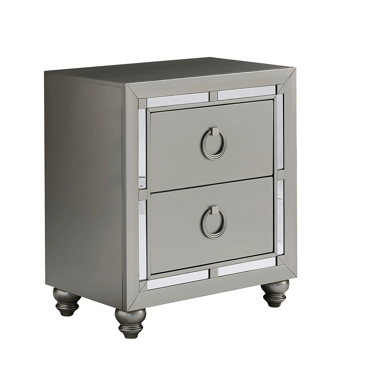 Chloe - Nightstand - Gemstone Silver - Furniture Home Direct