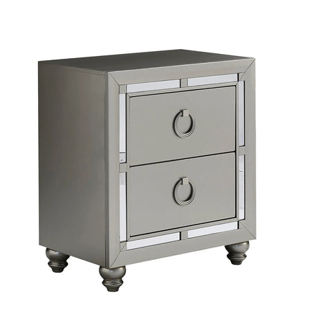 Chloe - Nightstand - Gemstone Silver - Furniture Home Direct