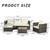 6 Piece Outdoor Patio Set - Beige - Furniture Home Direct