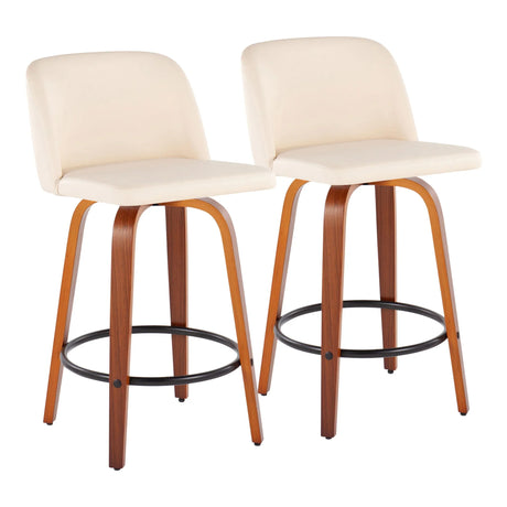 Toriano - Mid Century Modern, Counter Stool (Set of 2) - Furniture Home Direct