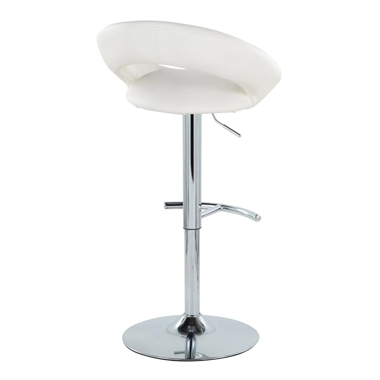 Posh - Contemporary Adjustable Barstool With Swivel With Rounded T Footrest (Set of 2) - Furniture Home Direct