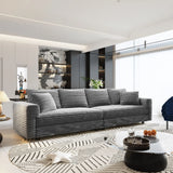 Plush Corduroy 4 Seat Sofa, Modern Comfy Upholstered Sofa Cloud Couch, Deep Seat Couches With Soft Pillows - Furniture Home Direct