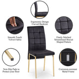 Velvet High Back Nordic Dining Chair Modern Chair With Golden Color Legs - Furniture Home Direct
