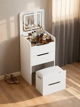 Vanity Desk with Flip Top Mirror and Drawers White - Furniture Home Direct
