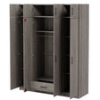 Contemporary 4 Door Wardrobe With 1 Drawer And Top Cabinet - Furniture Home Direct