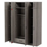 Contemporary 4 Door Wardrobe With 1 Drawer And Top Cabinet - Furniture Home Direct