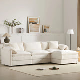 Modular Sectional With Deep And Wide Seat, Cloud Couch Set With Double Cushions Sofa With Movable Ottoman - Furniture Home Direct