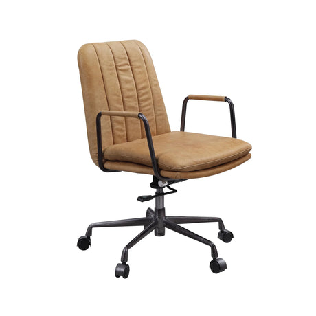 Eclarn - Top Grain Leather Office Chair - Brown - Furniture Home Direct