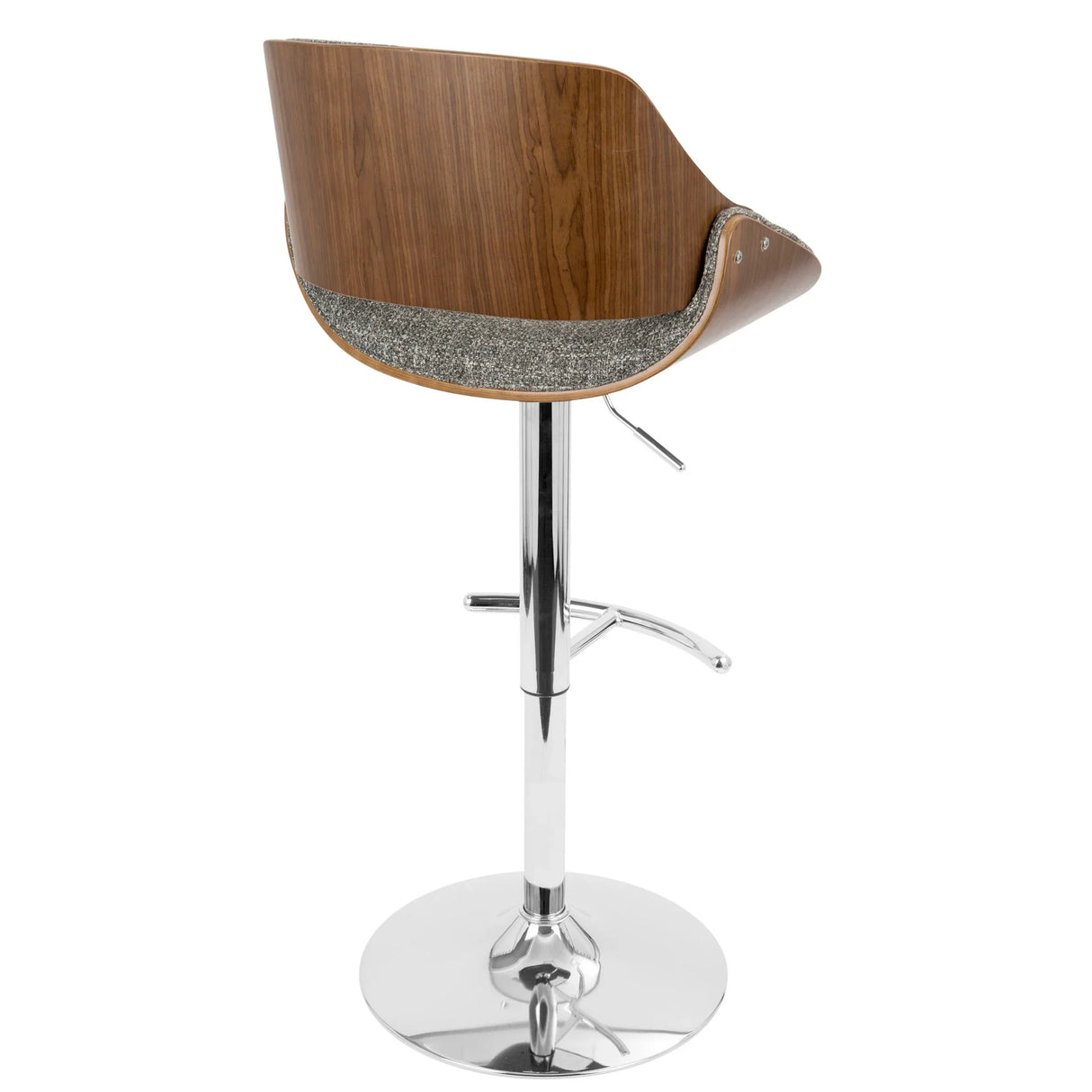 Fabrizzi - Mid Century Modern Adjustable Barstool With Swivel With Rounded T Footrest (Set of 3) - Furniture Home Direct