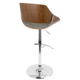 Fabrizzi - Mid Century Modern Adjustable Barstool With Swivel With Rounded T Footrest (Set of 3) - Furniture Home Direct