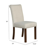Dining Chair With Nailhead Trim (Set of 2) - Beige - Furniture Home Direct