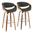 Curvini Mid - Century Modern Fixed Height Barstool With Swivel (Set of 2) - Furniture Home Direct
