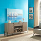 Buffet With Metal Legs With Two Door, One Drawer And Six Shelves - Furniture Home Direct