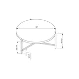 Round Coffee Table With White Metal Legs - Furniture Home Direct