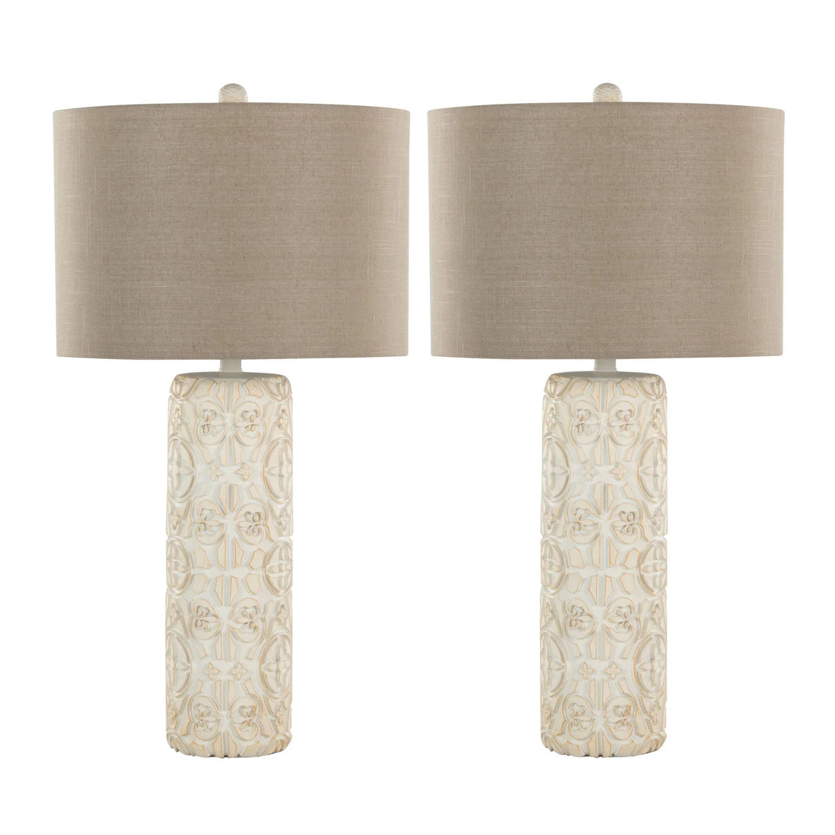 Charlotte - Contemporary Table Lamp (Set of 2) - Taos Brown / Beige - Furniture Home Direct