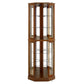 6 Shelf Corner Curio Display Cabinet With Lights, Mirrors And Adjustable Shelves (E26 Light Bulb Not Included) - Furniture Home Direct