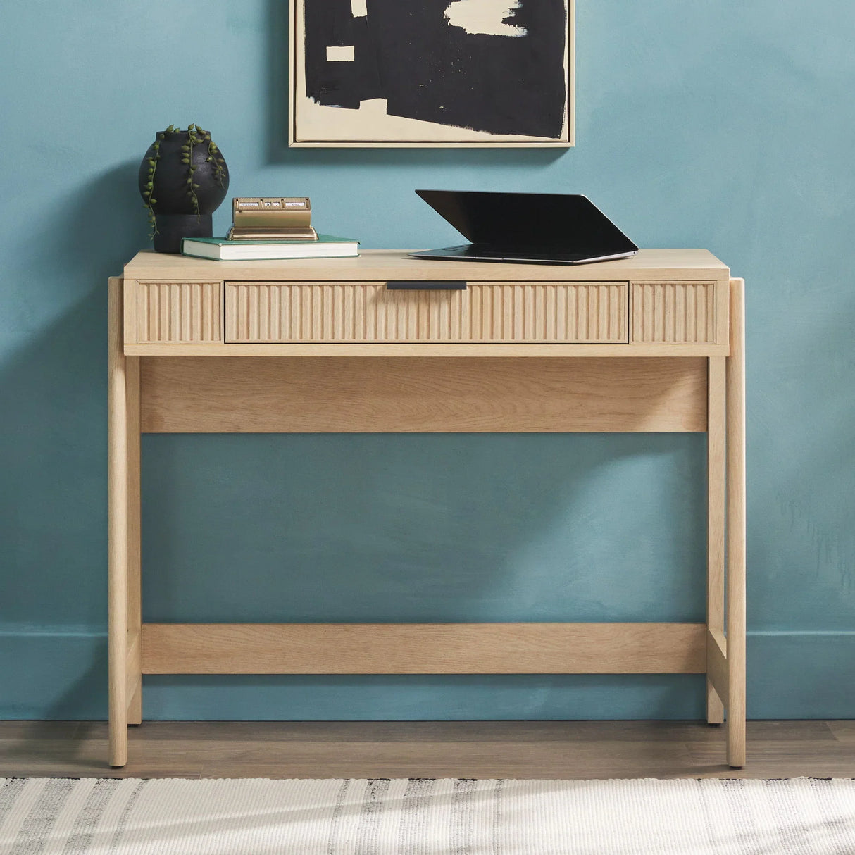 Transitional Reeded Writing Desk With Drawer - Furniture Home Direct