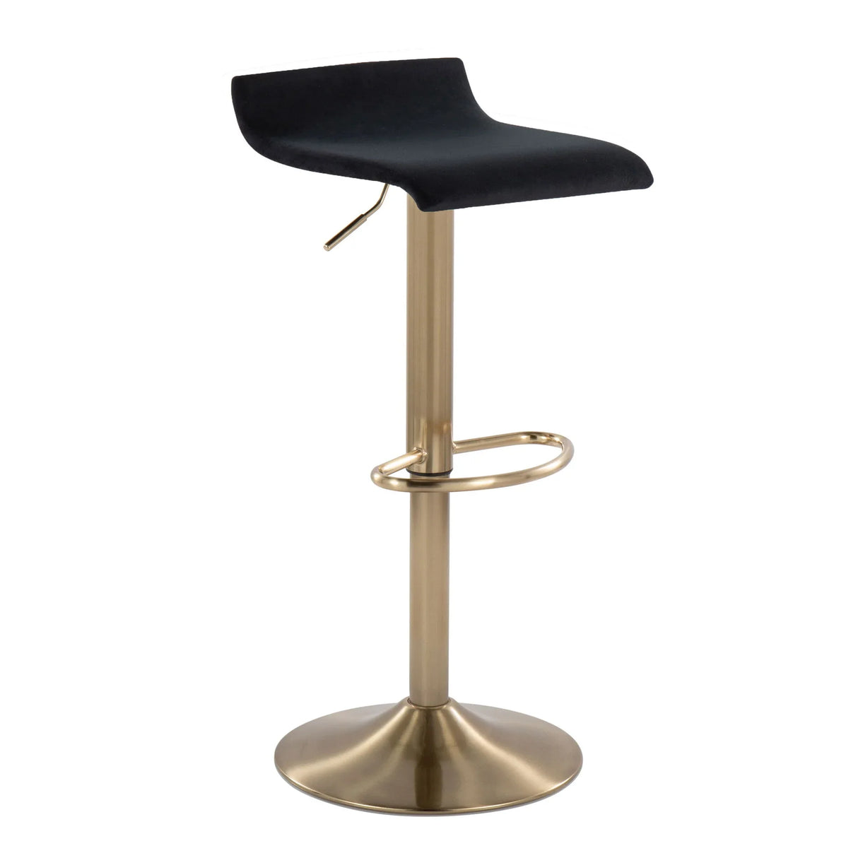 Ale - Contemporary Adjustable Height Barstool With Swivel With Oval Footrest (Set of 2) - Furniture Home Direct