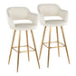 Margarite - Contemporary Fixed Height Barstool With Footrest (Set of 2) With Square - Furniture Home Direct