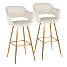Margarite - Contemporary Fixed Height Barstool With Footrest (Set of 2) With Square - Furniture Home Direct