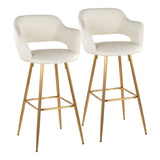 Margarite - Contemporary Fixed Height Barstool With Footrest (Set of 2) With Square - Furniture Home Direct