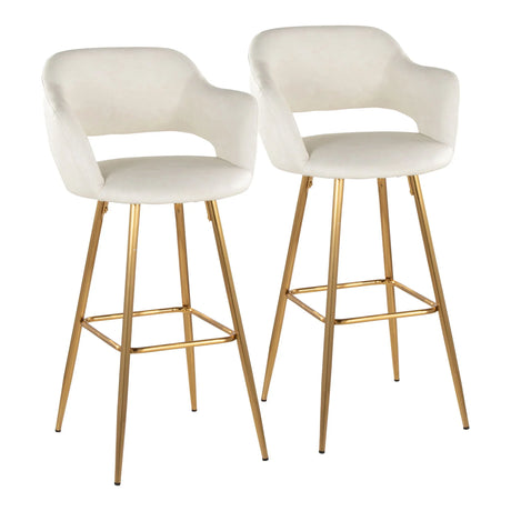 Margarite - Contemporary Fixed Height Barstool With Footrest (Set of 2) With Square - Furniture Home Direct