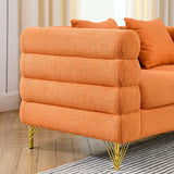 2 PC Living Room Set ( 2 Sofas) - Orange - Furniture Home Direct