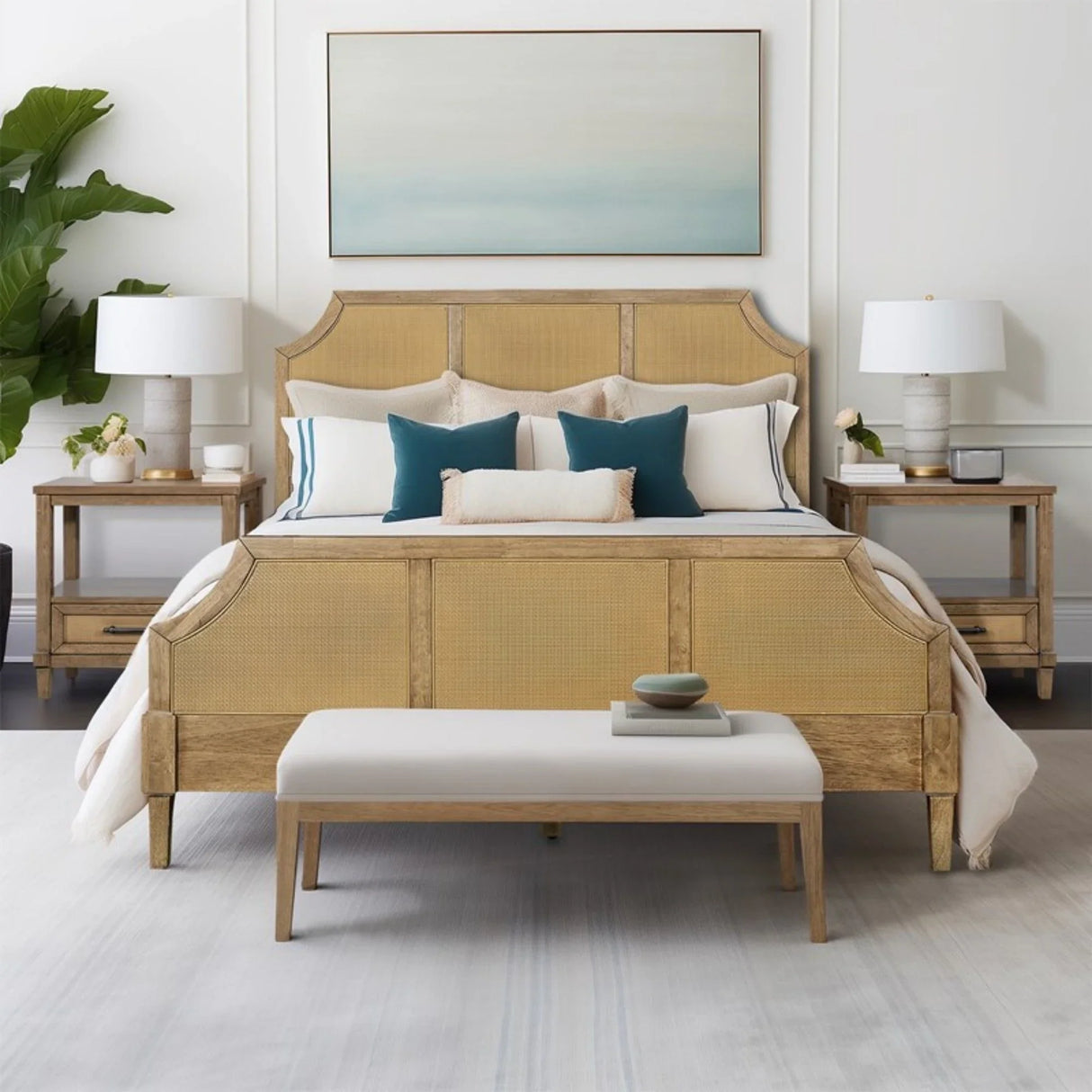 Lily Pond - Queen Platform Bed Toasted - Natural - Furniture Home Direct