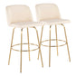 Toriano - Contemporary Fixed Height Barstool With Swivel And Round Footrest (Set of 2) - Furniture Home Direct