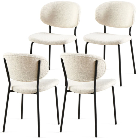 Boucle Dining Chairs, Dining Chairs With Metal Legs For Dining Room, Kitchen, Living Room - Furniture Home Direct
