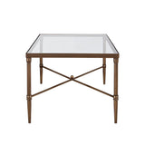 Metal Rectangle Coffee Table With Tempered Glass Top - Bronze - Furniture Home Direct