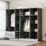 6 Door Wardrobe With Shelves And Drawers - Furniture Home Direct