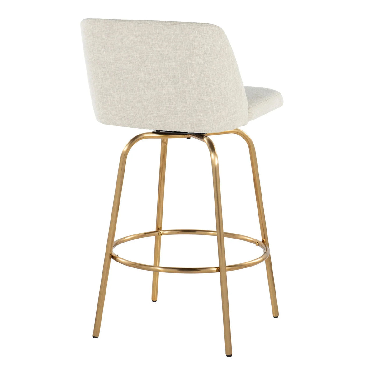Toriano - Contemporary, Fixed Height Counter Stool With Swivel With Round Footrest (Set of 2) - Furniture Home Direct