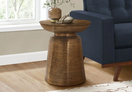 Drum Accent Side Table, Hammered Texture - Furniture Home Direct