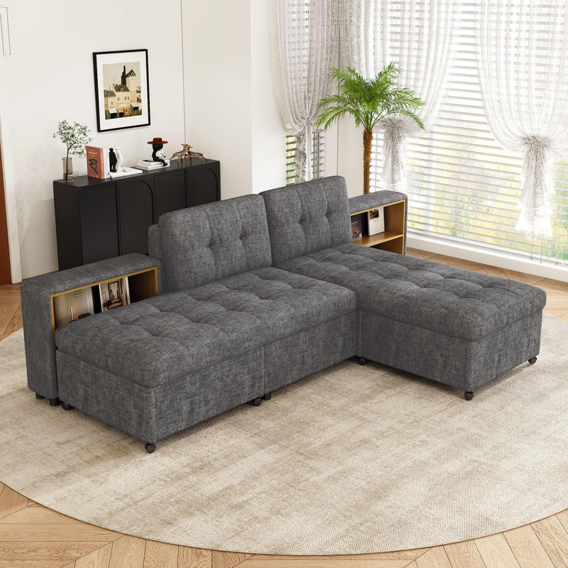 Versatile Modular Free-Combined Sofa With 2 Storage Racks - Furniture Home Direct