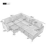 U-Shaped Sofa Sectional Sofa Pull-Out Sofa Bed With A Storage Chaise Lounge, Charging Devices For Living Room - Furniture Home Direct