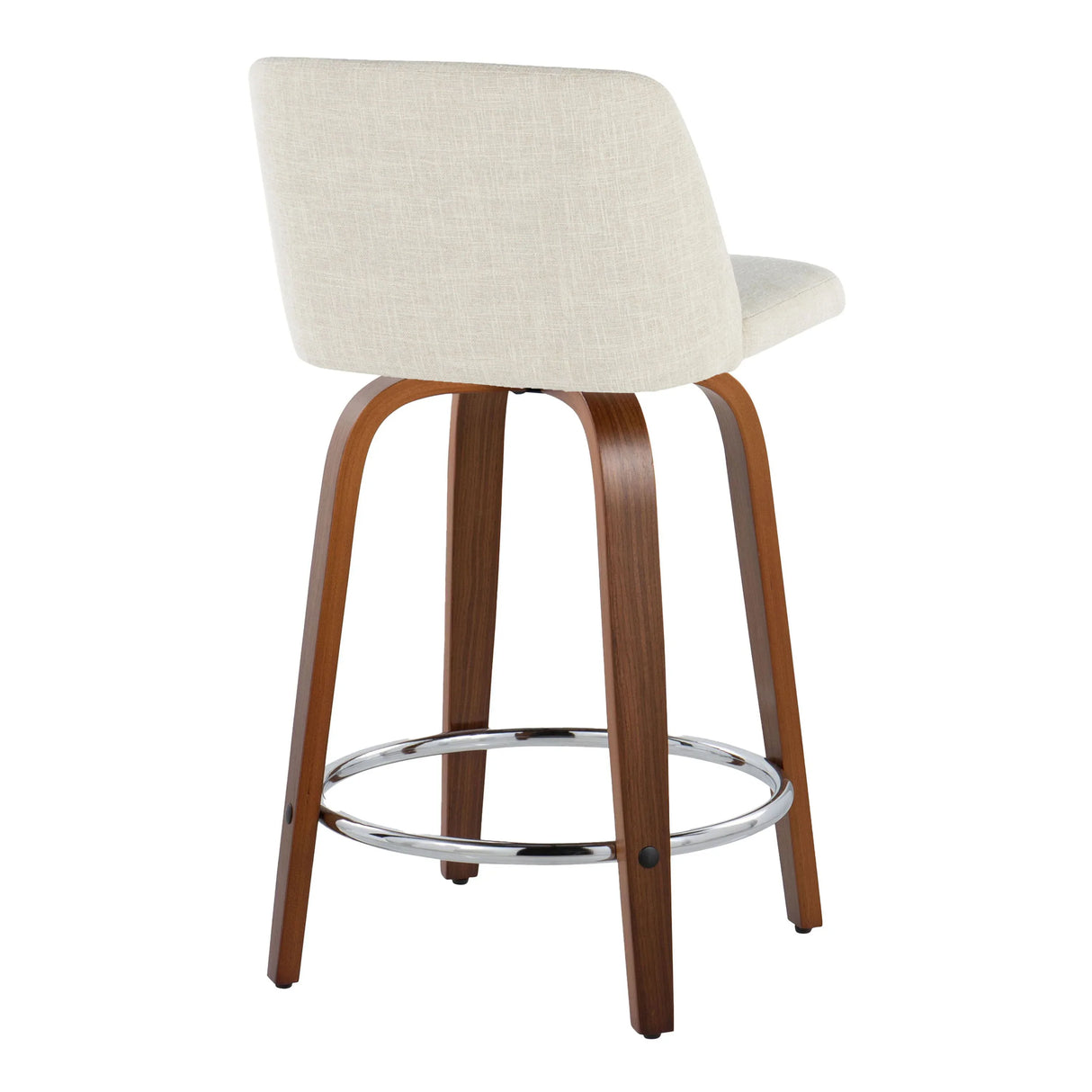 Toriano - Mid Century Modern Fixed Height Counter Stool With Swivel With Round Footrest (Set of 2) - Furniture Home Direct