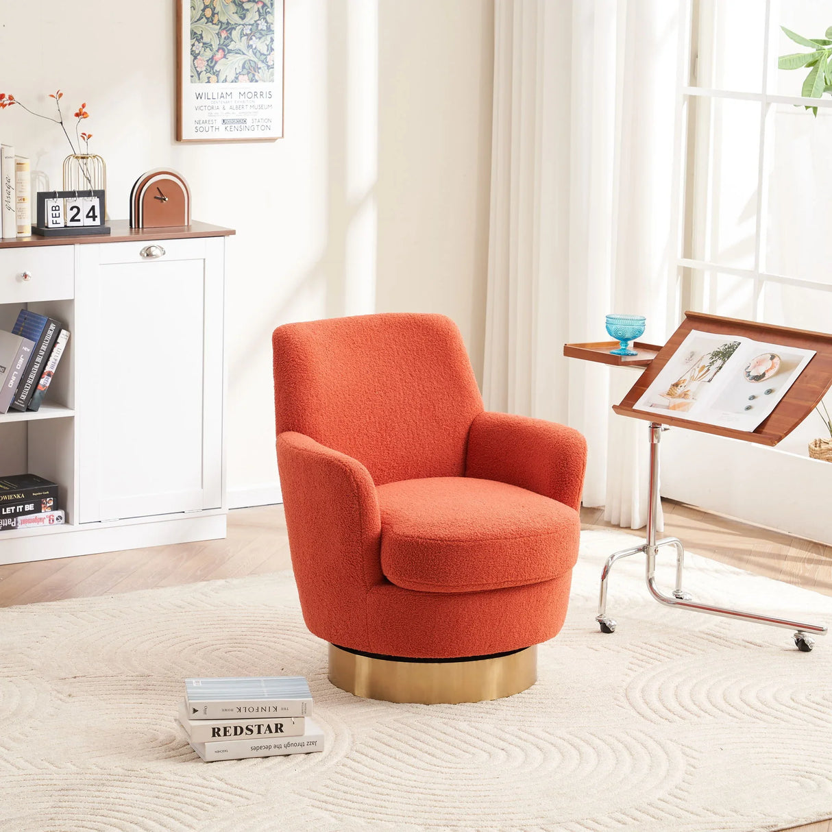 Teddy Swivel Barrel Chair, Swivel Accent Chairs Armchair For Living Room - Furniture Home Direct