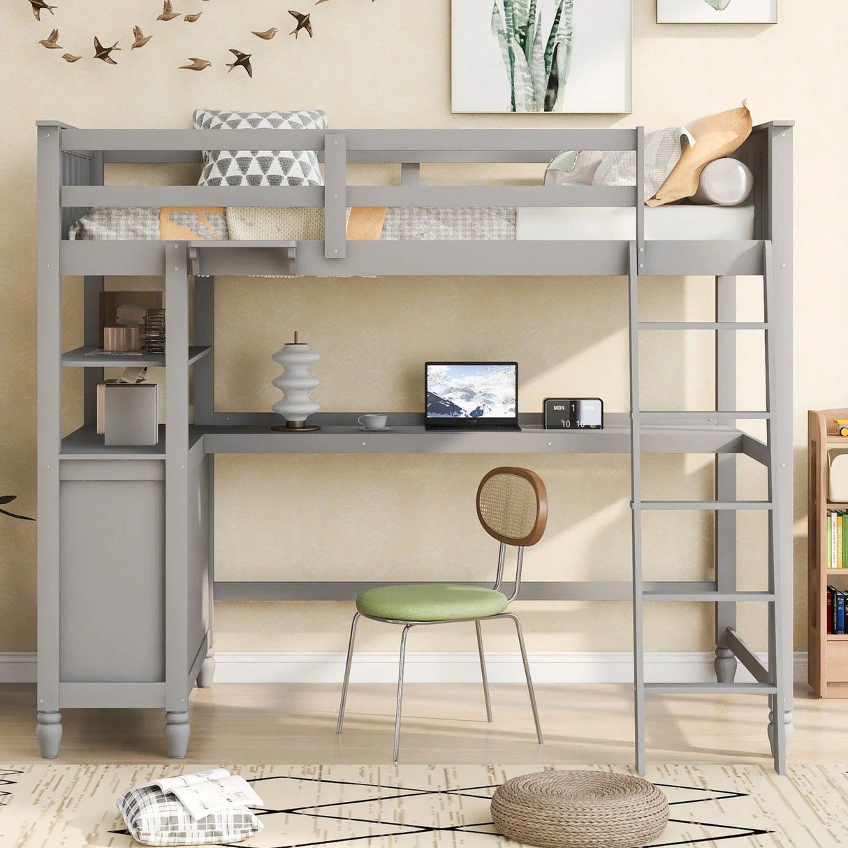 Loft Bed With Drawers With Desk And Shelves - Furniture Home Direct