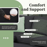 L Shaped Sectional Sofa with Ottoman and Cushions Black - Furniture Home Direct