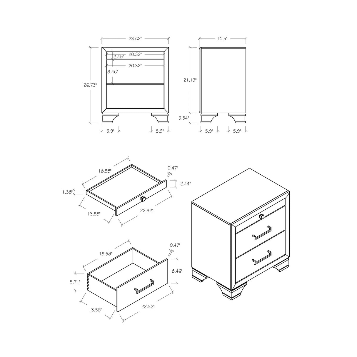 Civic - Nightstand - Furniture Home Direct