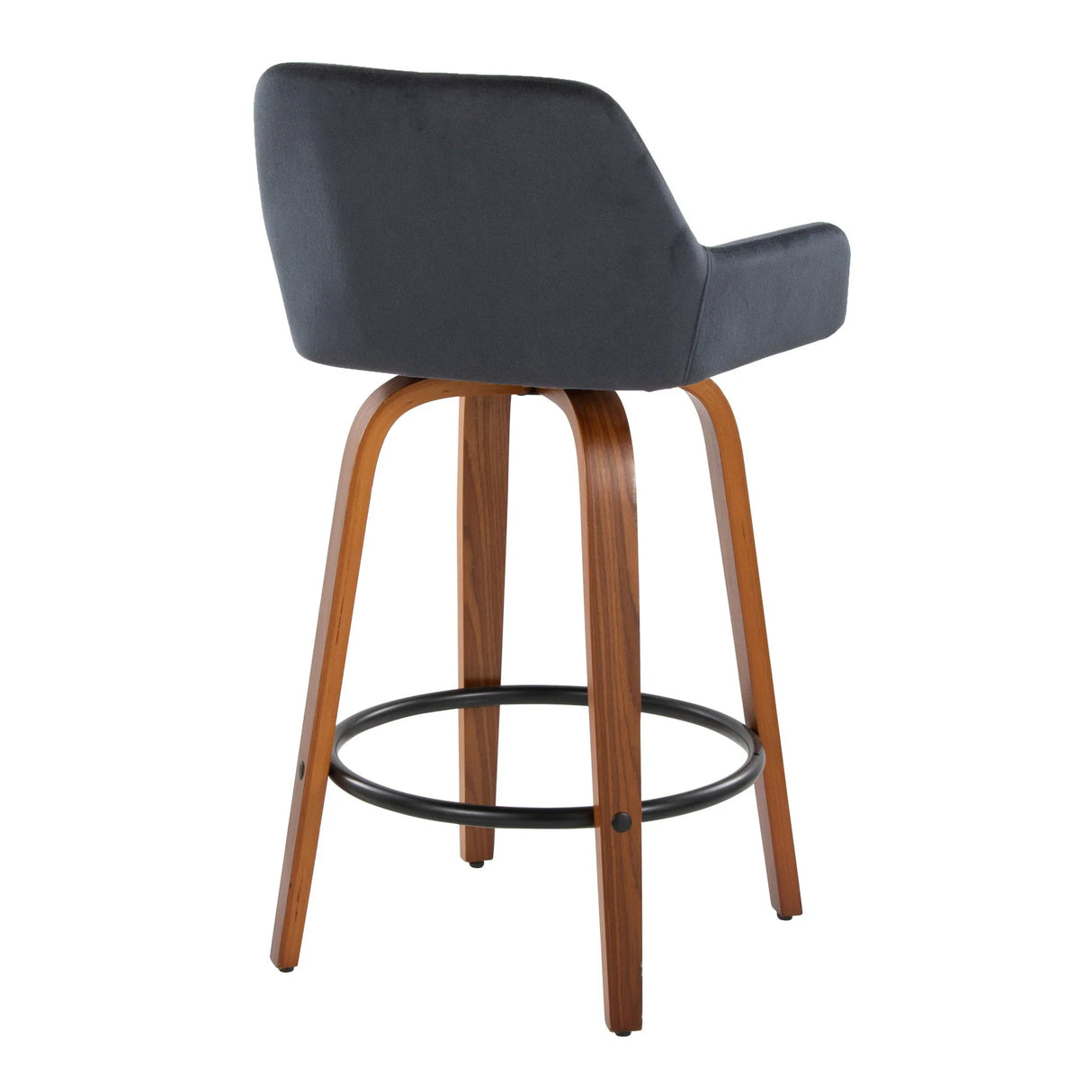 Daniella - Contemporary Fixed Height Counter Stool With Swivel With Round Footrest (Set of 2) - Furniture Home Direct