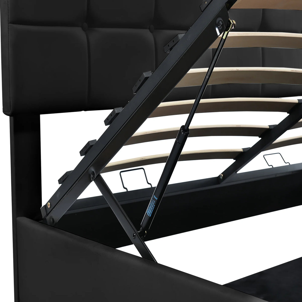 Queen Platform Bed Tufted Upholstered Storage Led Black - Furniture Home Direct