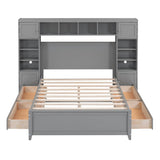 Bed With All In One Cabinet And Shelf - Furniture Home Direct