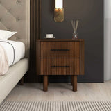 Logan - Mid-Century Modern Nightsd Bed Side Tables With 2 Drawers - Brown - Furniture Home Direct