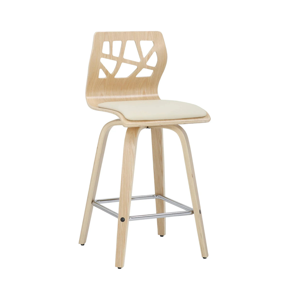 Folia - Mid Century Modern Counter Stool With Footrest (Set of 2) - Furniture Home Direct