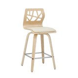 Folia - Mid Century Modern Counter Stool With Footrest (Set of 2) - Furniture Home Direct