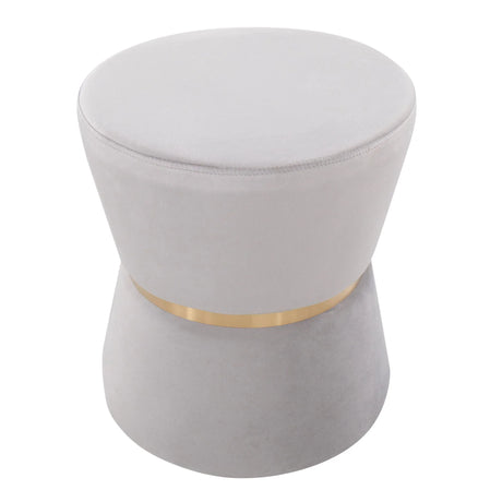 Gemma - Contemporary / Glam Ottoman - Silver / Gold - Furniture Home Direct