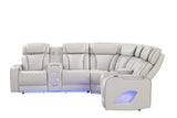Fortuner Modern Power Reclining Sectional with Bluetooth and LED - Beige - Furniture Home Direct